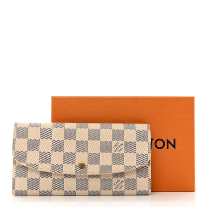 Louis Vuitton Damier Azur Emilie Wallet Rose Ballerine 7 of 7