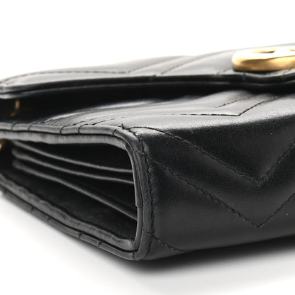 Gucci Calfskin Matelasse GG Marmont Chain Wallet Black 8 of 11