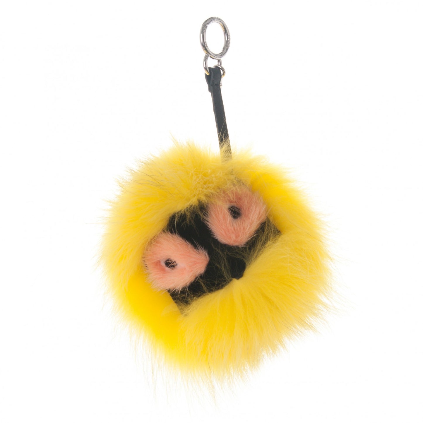 Fox Mink Rabbit Fur Vitello Dolce Flashy Monster Bag Bug Charm Giallo Fluo Multicolor