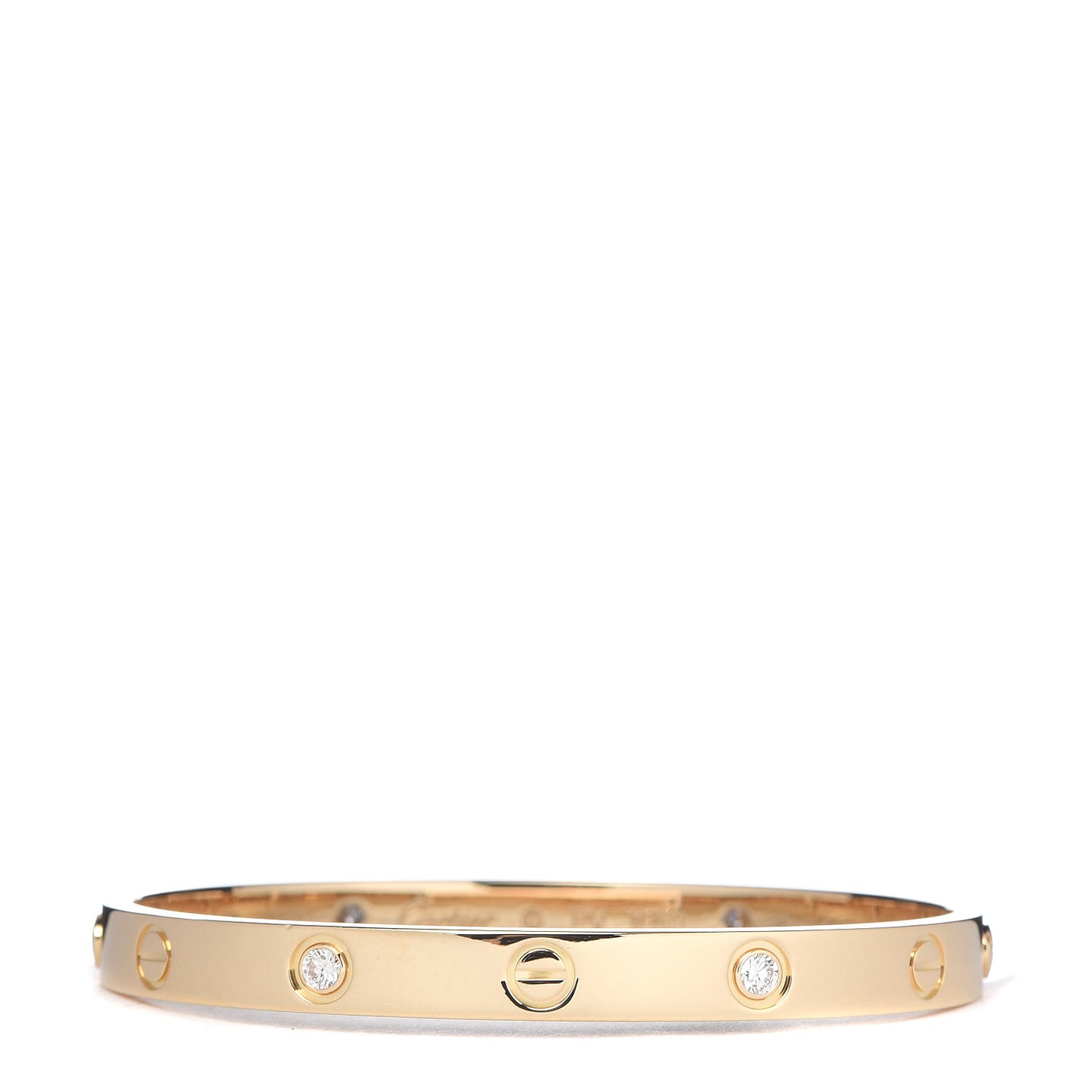18K Yellow Gold 4 Diamond LOVE Bracelet 17
