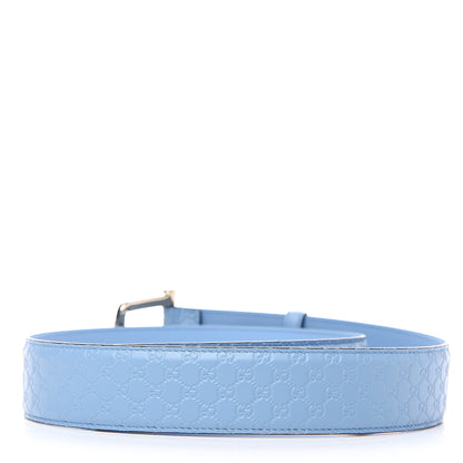 Gucci Soft Microguccissima Margaux Calfskin Belt 90 36 Mineral Blue 2 of 4