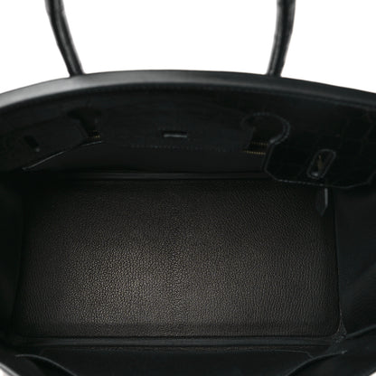 Hermes Taurillon Novillo Shiny Niloticus Crocodile Birkin Touch 30 Black 5 of 11