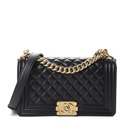 Chanel Lambskin Quilted Medium Boy Flap Black 1 of 11