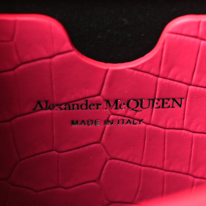 Alexander McQueen Shiny Crocodile Embossed Jeweled Satchel Peony Pink 6 of 10