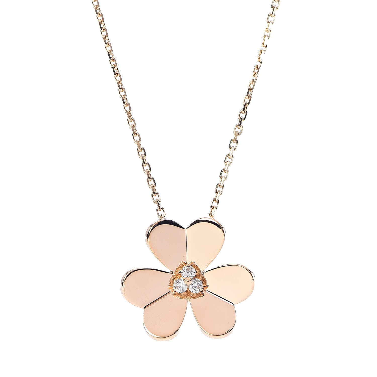 Van Cleef & Arpels 18K Yellow Gold Diamond Large Frivole Pendant Necklace 4 of 7