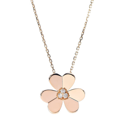 Van Cleef & Arpels 18K Yellow Gold Diamond Large Frivole Pendant Necklace 4 of 7