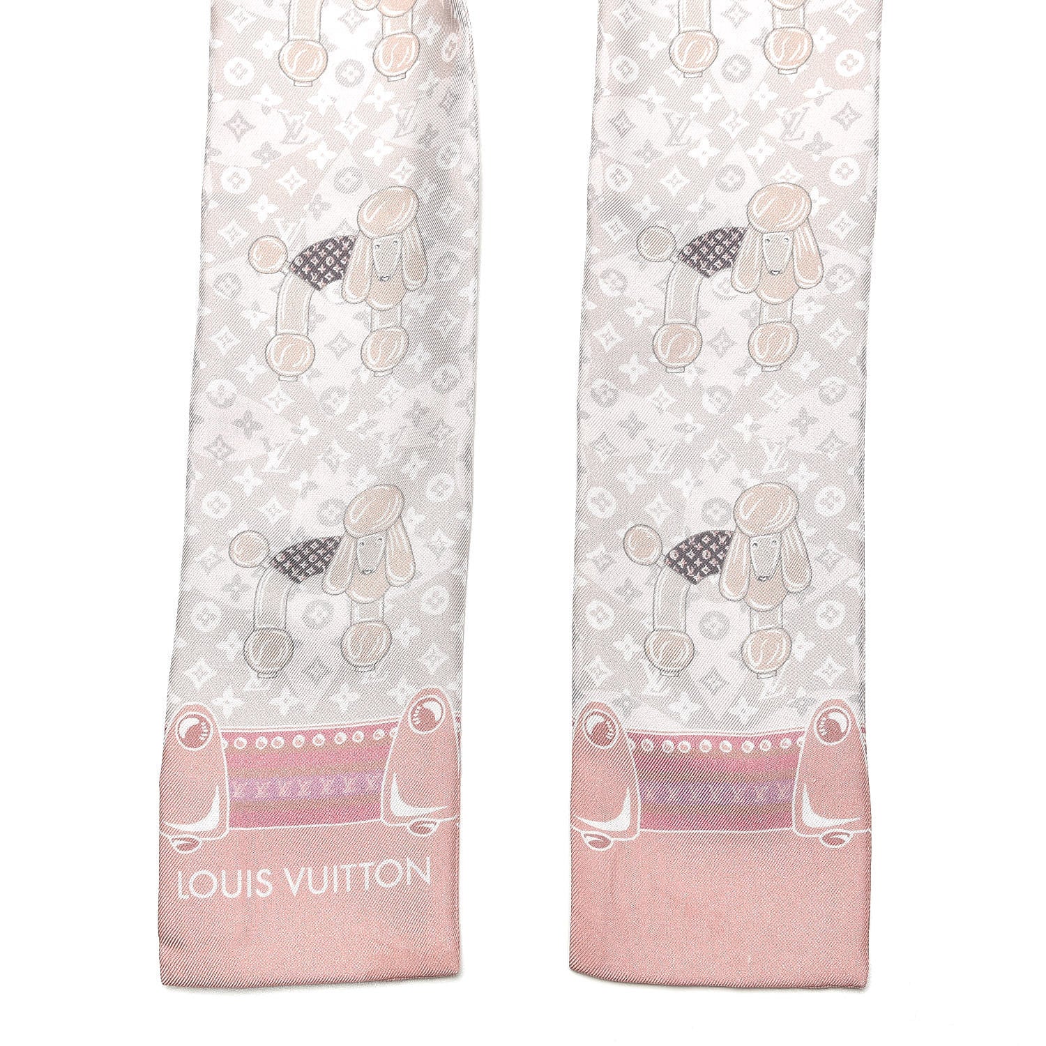 Louis Vuitton Silk Monogram Poodle Animalle Bandeau Rose Pale 3 of 5