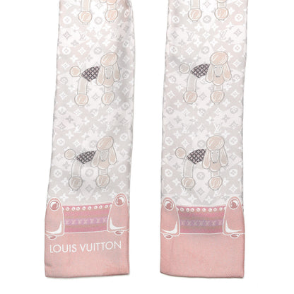 Louis Vuitton Silk Monogram Poodle Animalle Bandeau Rose Pale 3 of 5