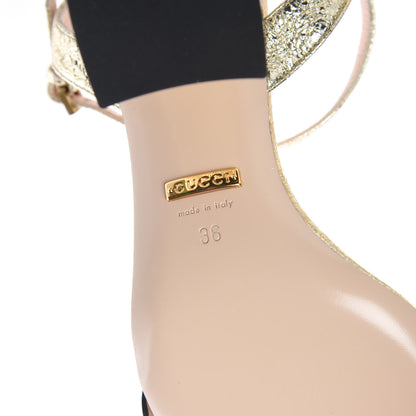 Gucci Galassia GG Marmont Ankle Wrap 75mm Sandals 36 Platino 6 of 9