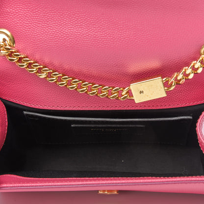 Saint Laurent Grain De Poudre Small Monogram Kate Satchel Bubblegum 7 of 9