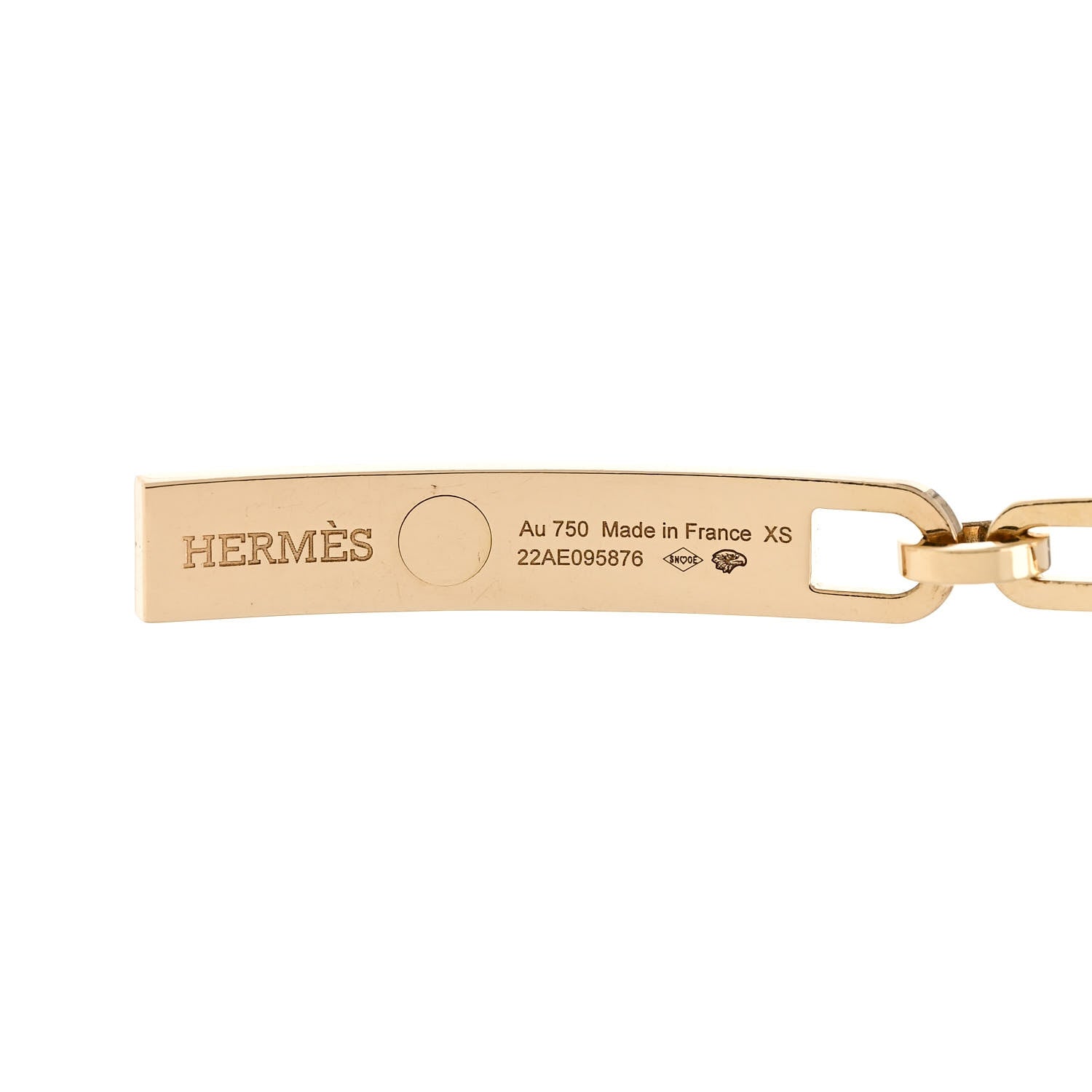 Hermes 18K Yellow Gold Diamond Pave PM Kelly Chaine Bracelet XS 3 of 4