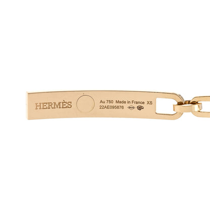Hermes 18K Yellow Gold Diamond Pave PM Kelly Chaine Bracelet XS 3 of 4
