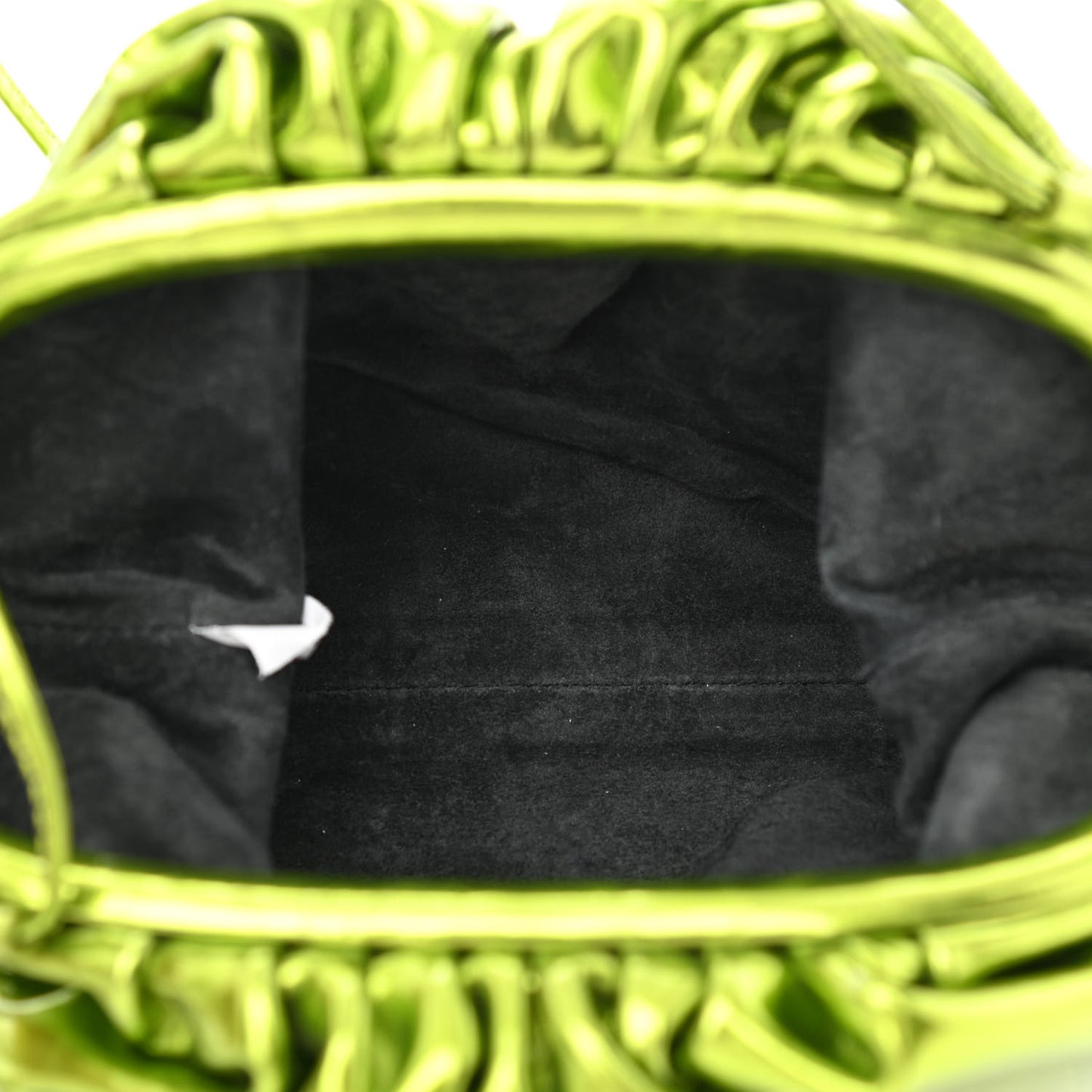 Metallic Crushed Calfskin The Mini Pouch Chlorophyll