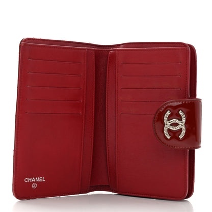 Chanel Patent Quilted Brilliant Zipped Pocket Wallet Dark Red 5 of 9