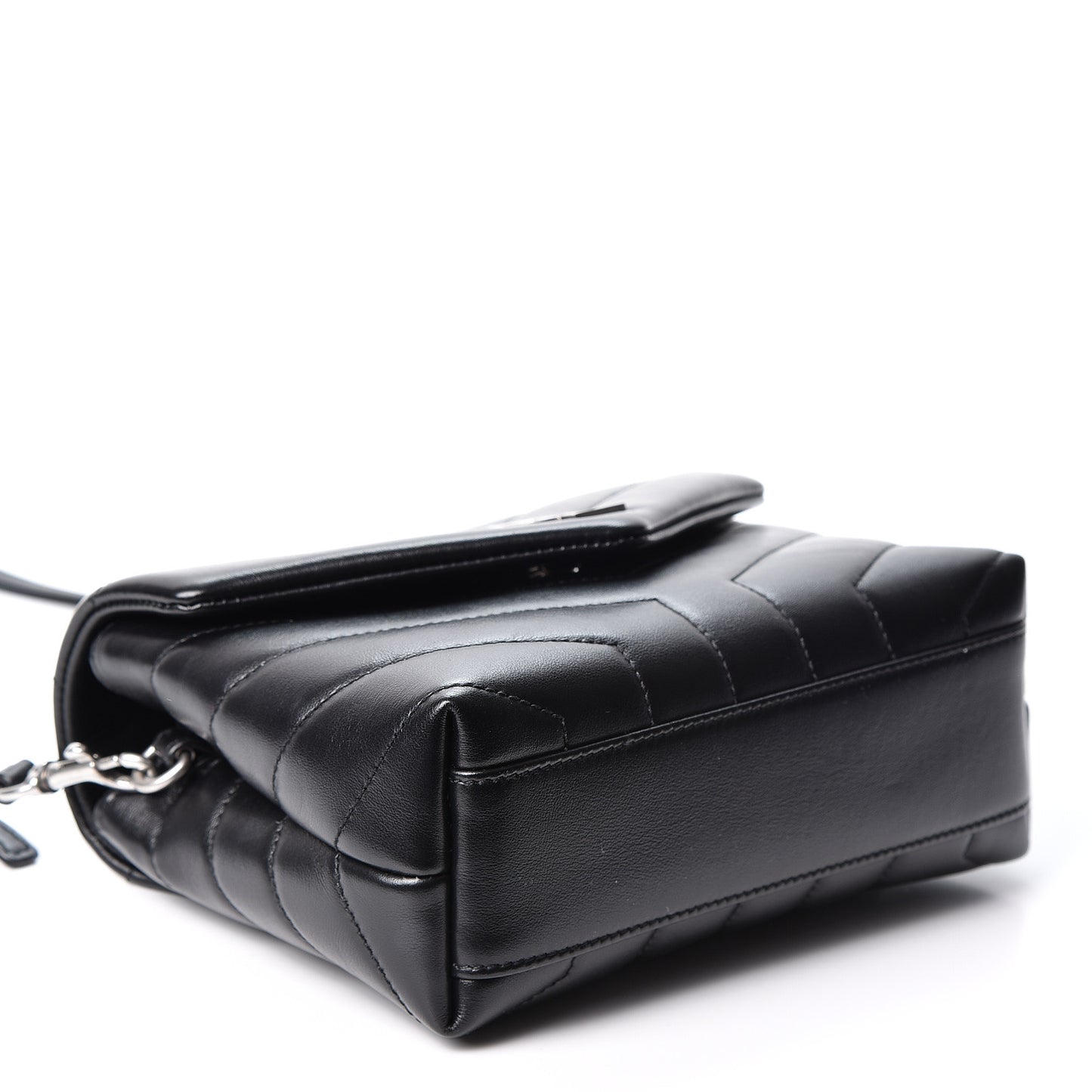 Calfskin Y Quilted Monogram Toy Loulou Crossbody Bag Black