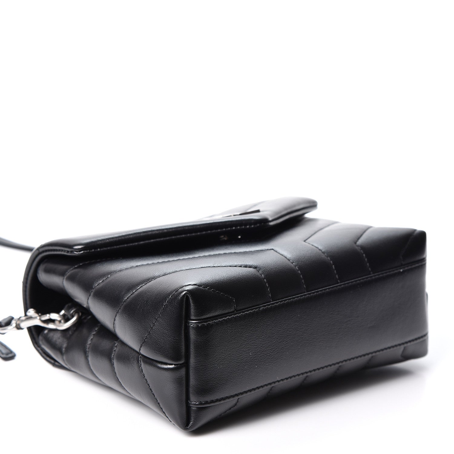 Saint Laurent Calfskin Y Quilted Monogram Toy Loulou Crossbody Bag Black 3 of 9
