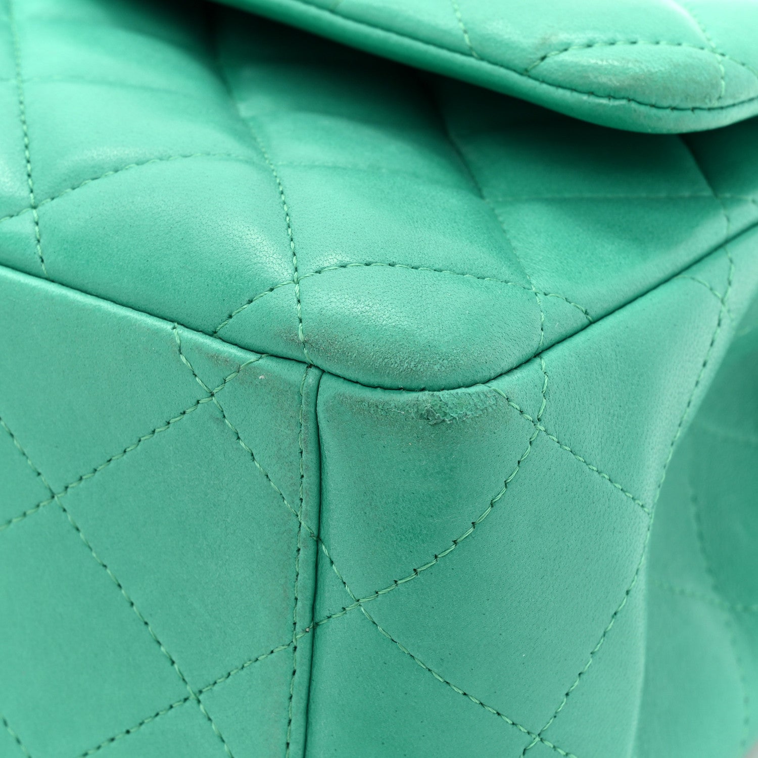 Chanel Lambskin Quilted Maxi Double Flap Green 15 of 20