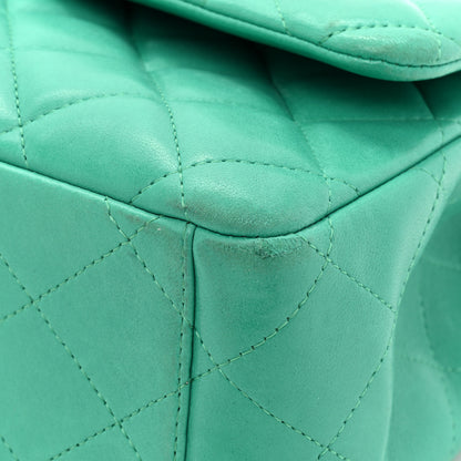 Chanel Lambskin Quilted Maxi Double Flap Green 15 of 20