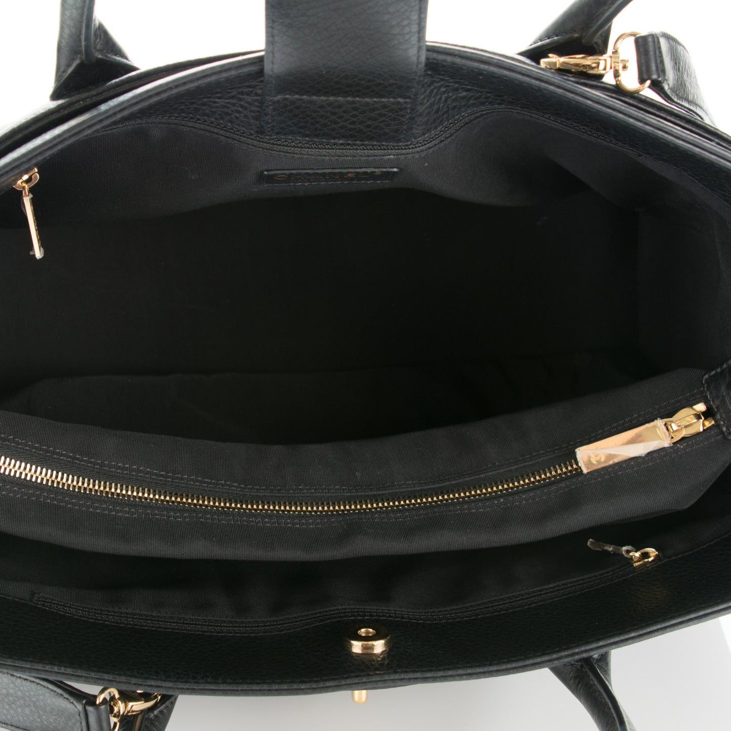 Calfskin Cerf Executive Shopper Tote Black