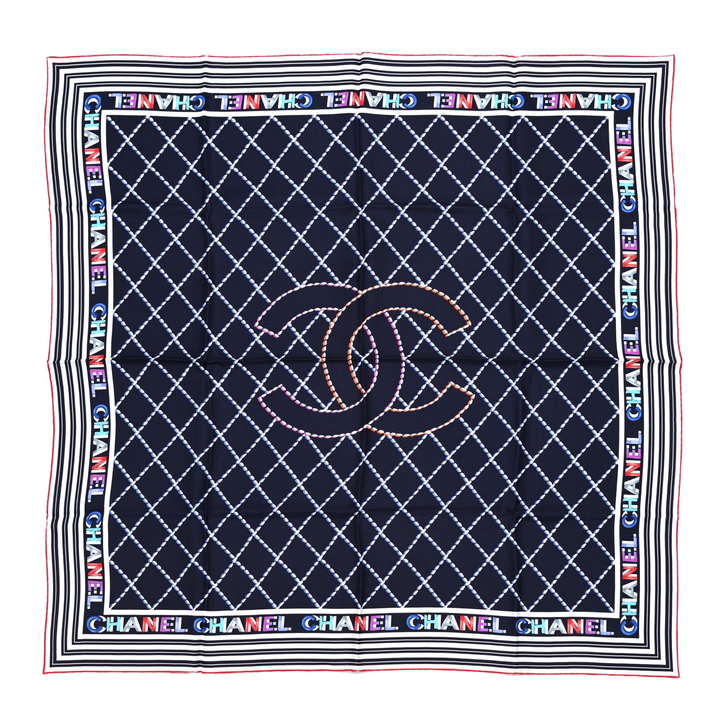 Silk CC Logo Square Scarf Multicolor