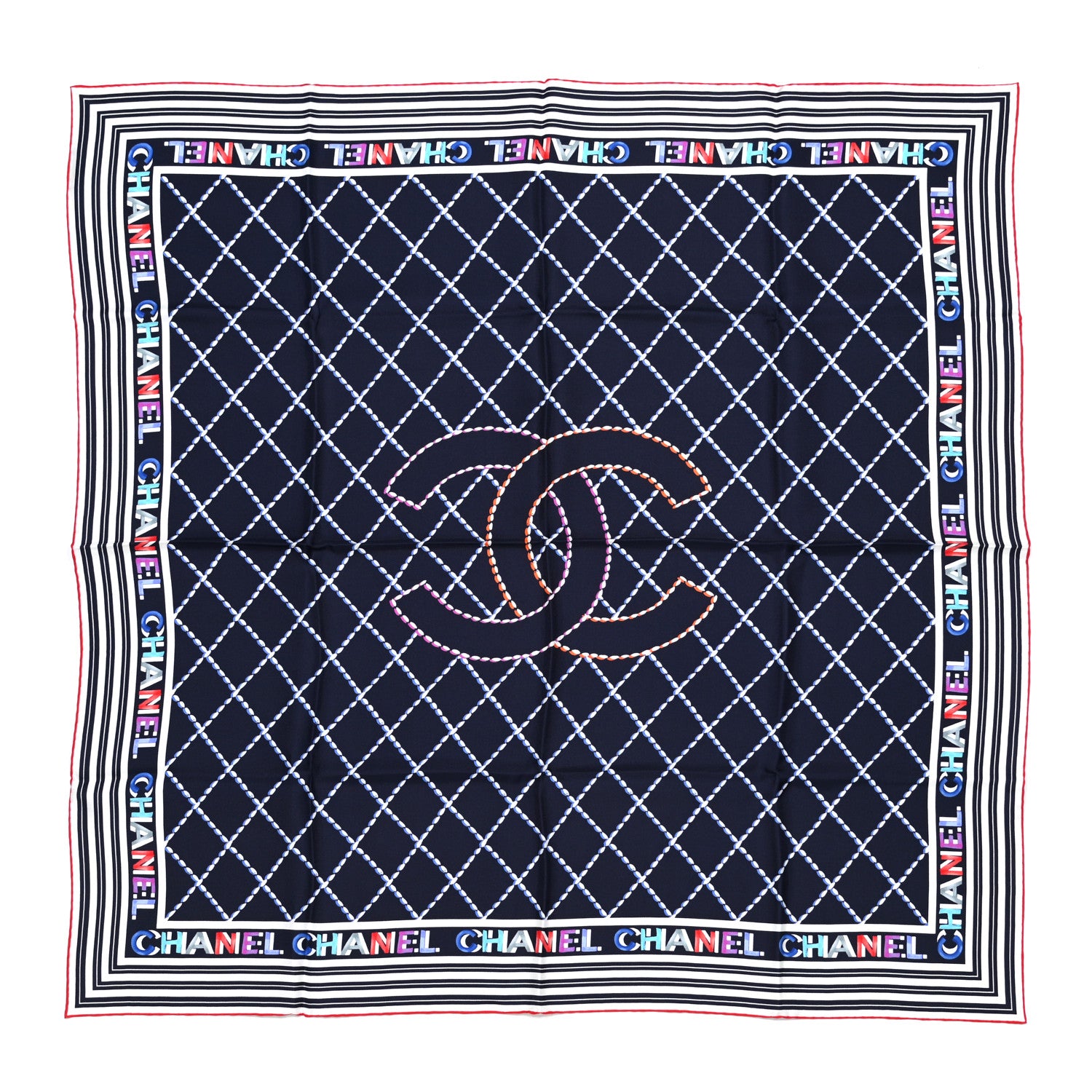 Chanel Silk CC Logo Square Scarf Multicolor 1 of 4