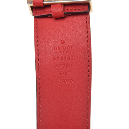 Gucci Moon Calfskin Torchon Double G 40mm Belt 80 32 Hibiscus Red 4 of 6