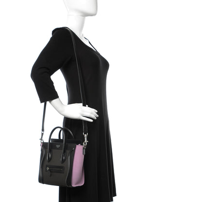 Celine Baby Grained Calfskin Nubuck Tri-color Nano Luggage Anthracite 3 of 10