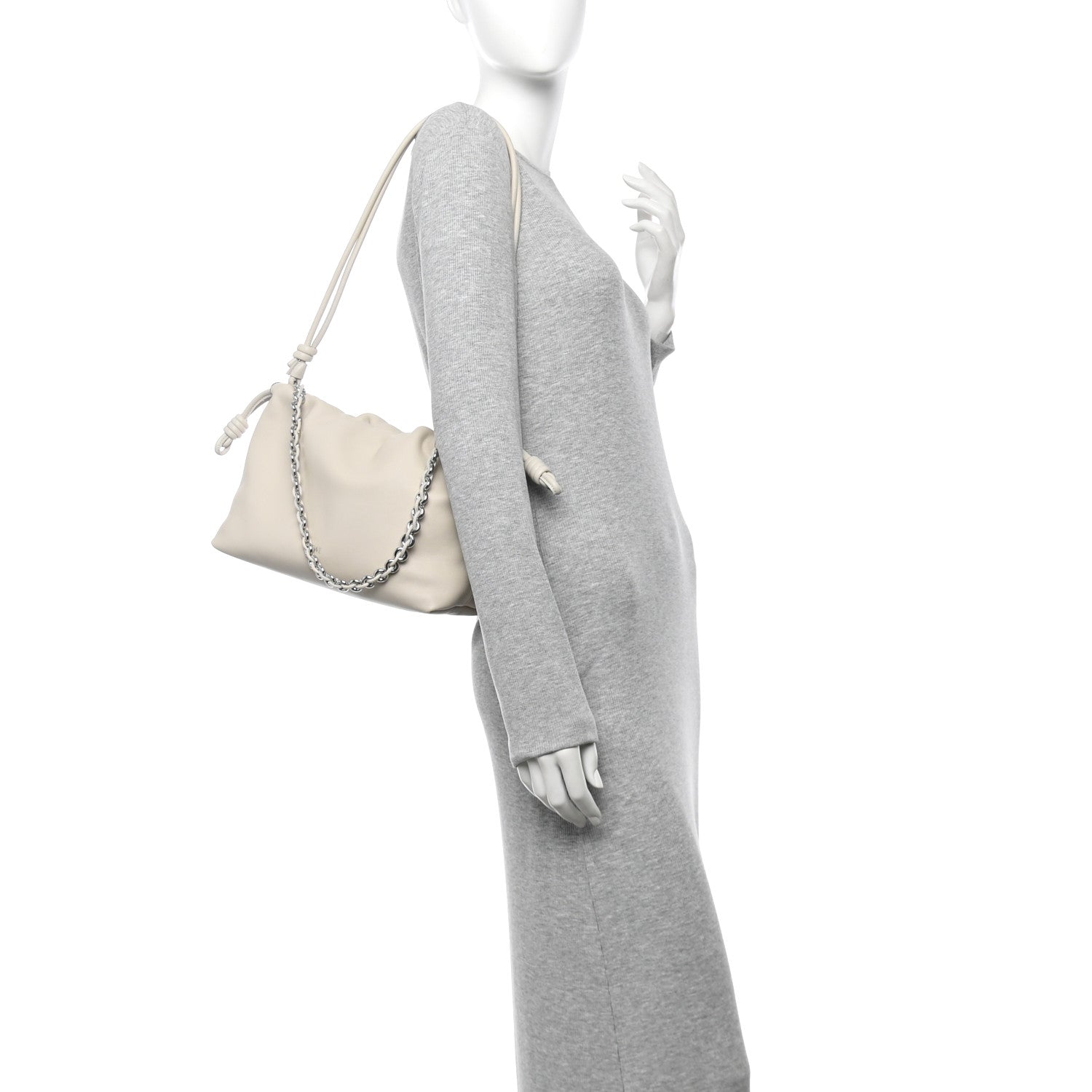 Loewe Mellow Nappa Medium Donut Chain Flamenco Knot Clutch Sea Salt 2 of 10