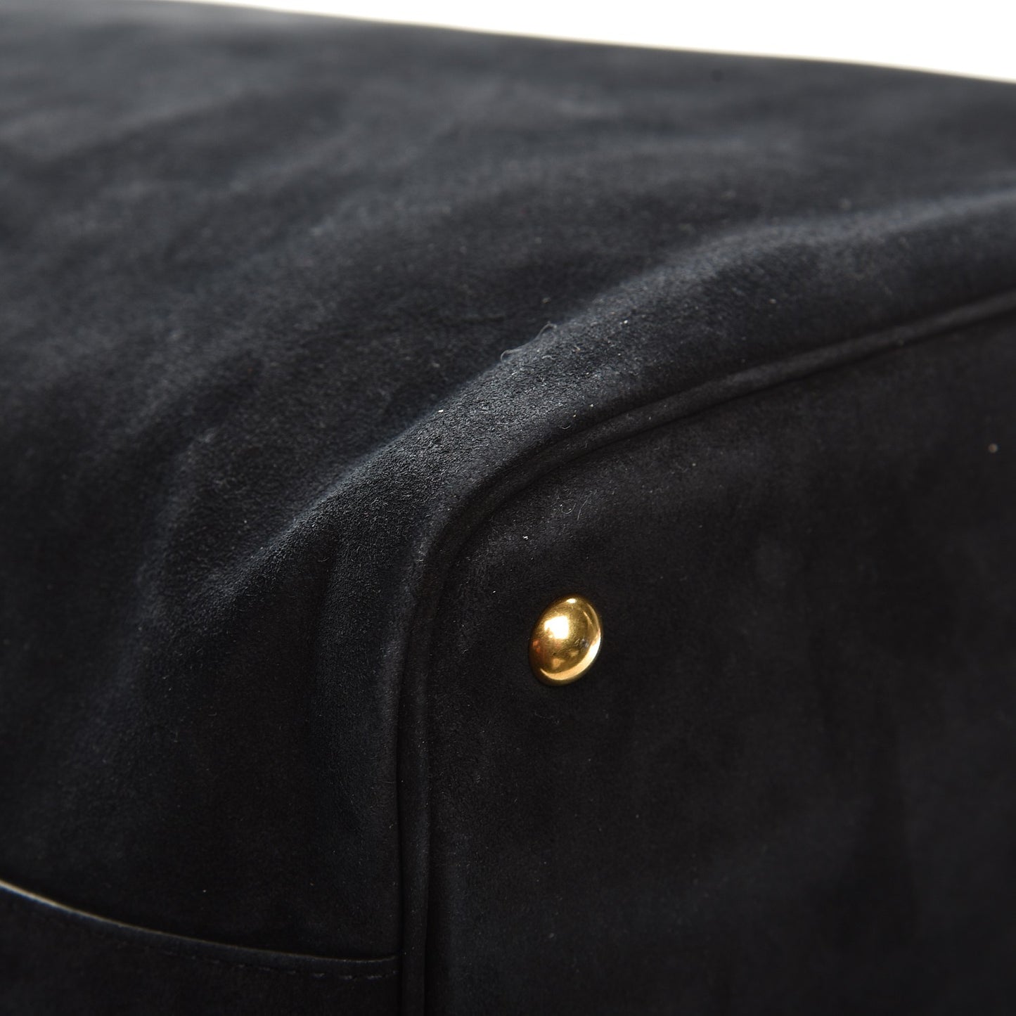 Suede Studded Bucket Bag Black