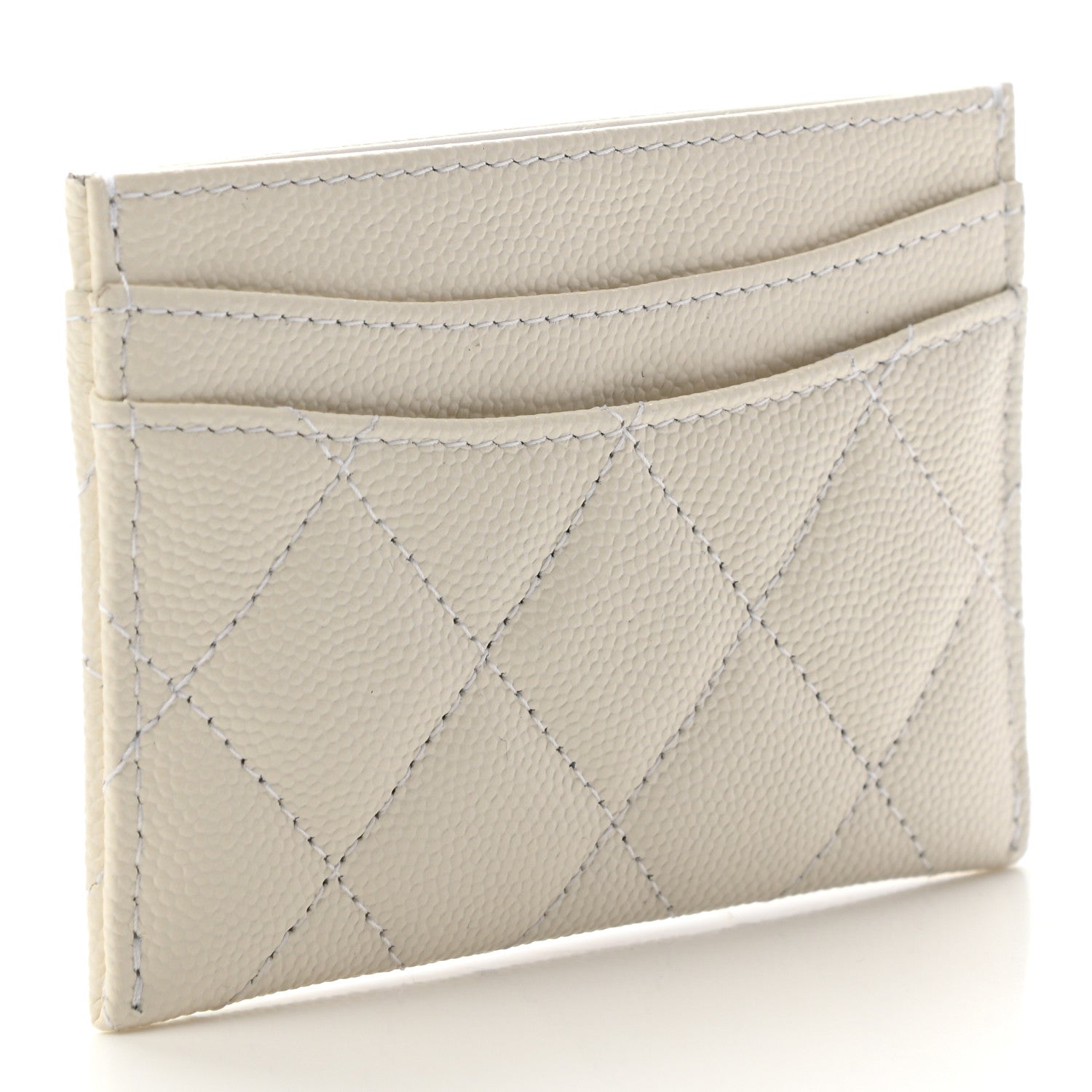 Chanel Caviar Quilted Card Holder White 3 of 8