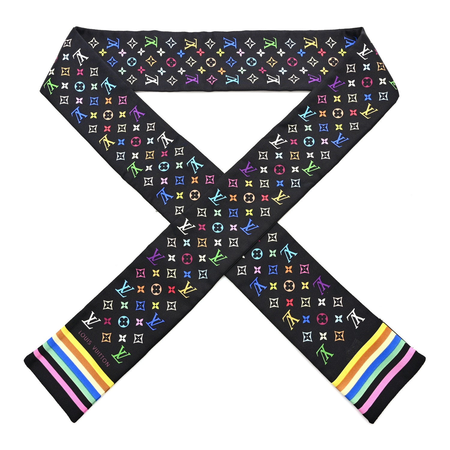 Louis Vuitton Silk Monogram Multicolor Bandeau Black 1 of 4