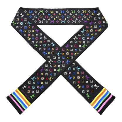 Louis Vuitton Silk Monogram Multicolor Bandeau Black 1 of 4