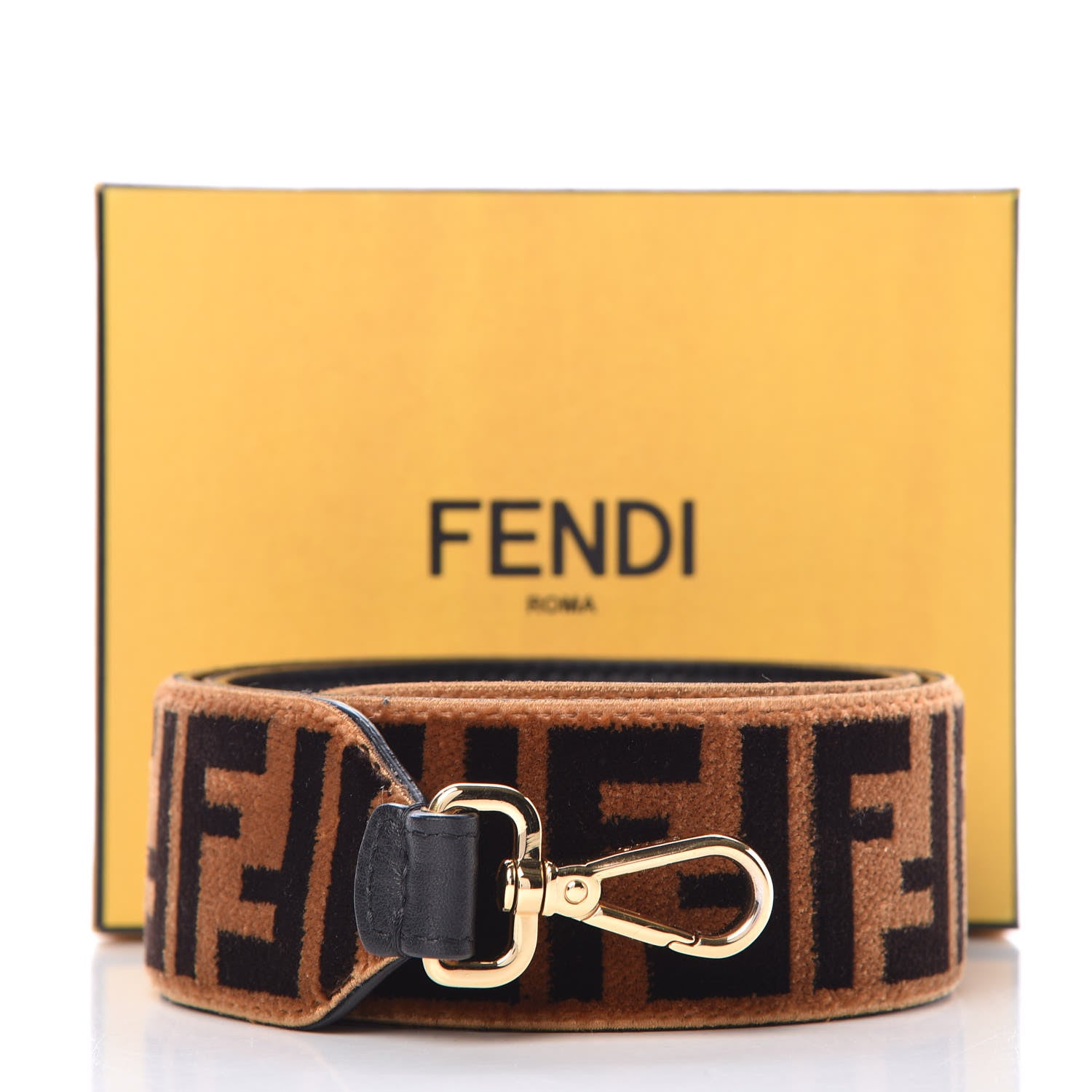 Fendi Velvet Tapestry FF Strap You Tobacco 5 of 5
