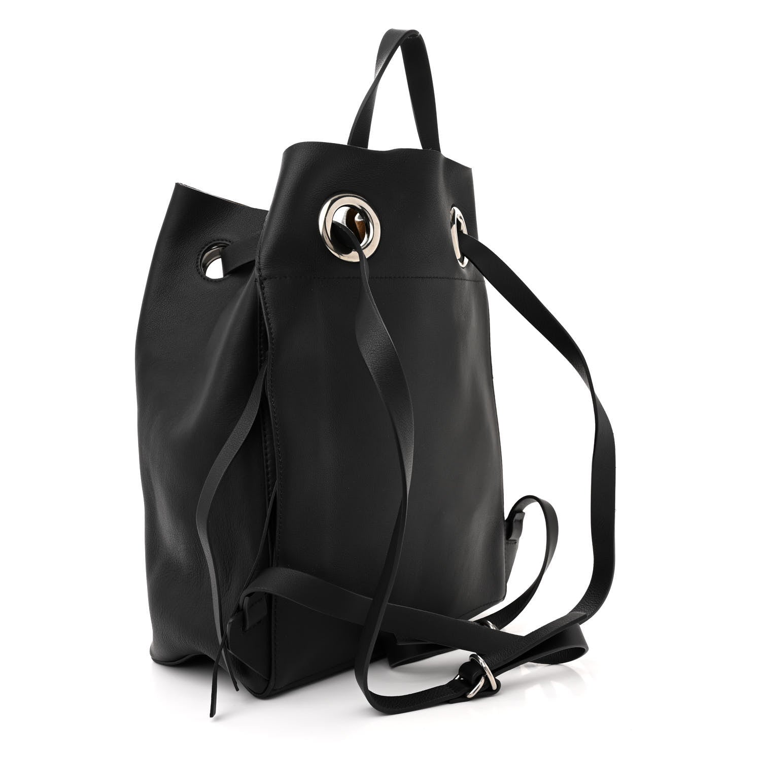 Burberry Calfskin Grommet Detail Backpack Black 3 of 10