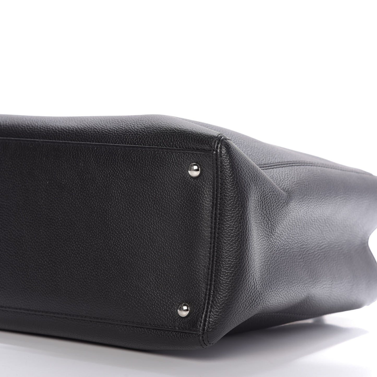 Calfskin Cerf Executive Shopper Tote Black