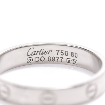 Cartier 18K White Gold 3.5mm LOVE Wedding Band Ring 60 9 4 of 4