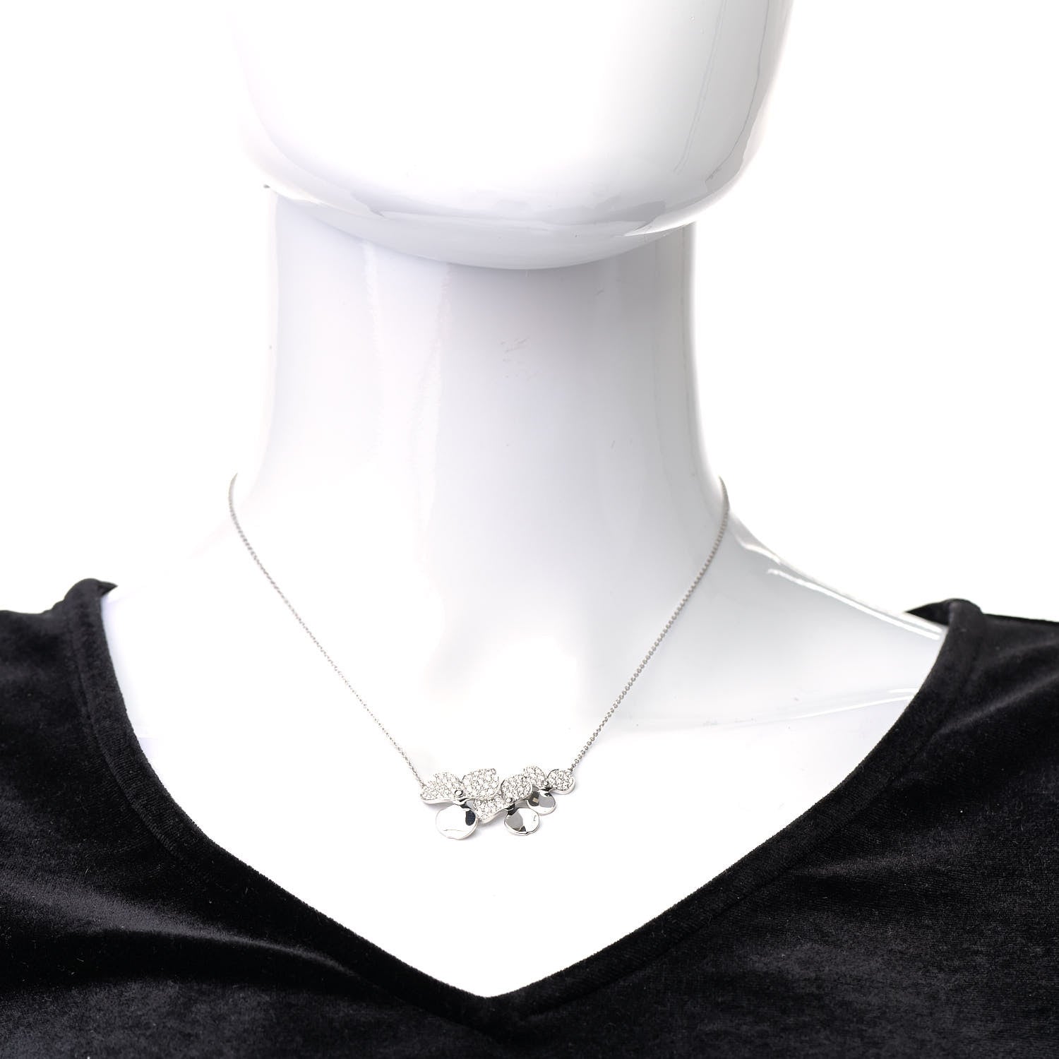 Tiffany Platinum Diamond Mini Paper Flowers Cluster Pendant Necklace 2 of 6