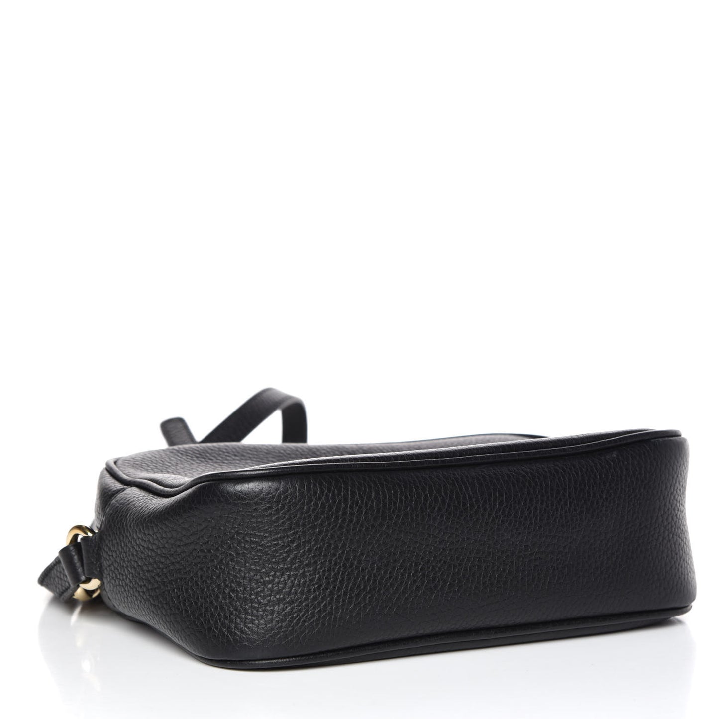Pebbled Calfskin Small Soho Disco Bag Black