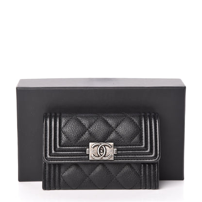 Chanel Calfskin Quilted Boy Flap Card Holder Black 9 of 9