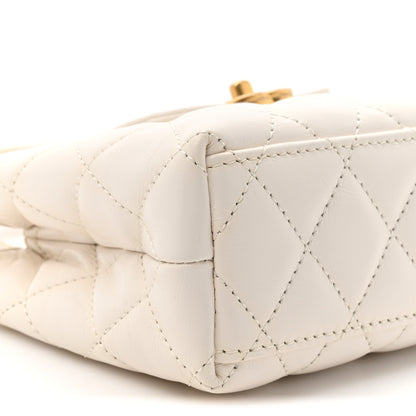 Chanel Shiny Aged Calfskin Quilted Nano Kelly Shopper White 10 of 10