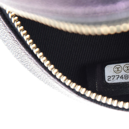 Chanel Iridescent Caviar Quilted Round Clutch With Chain Black 9 of 11