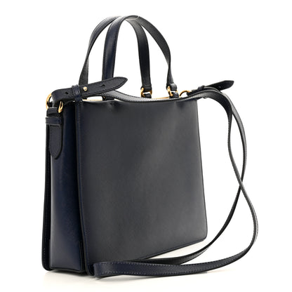 Salvatore Ferragamo Printed Calfskin Tracy Vara Tote Oxford Blue 3 of 15