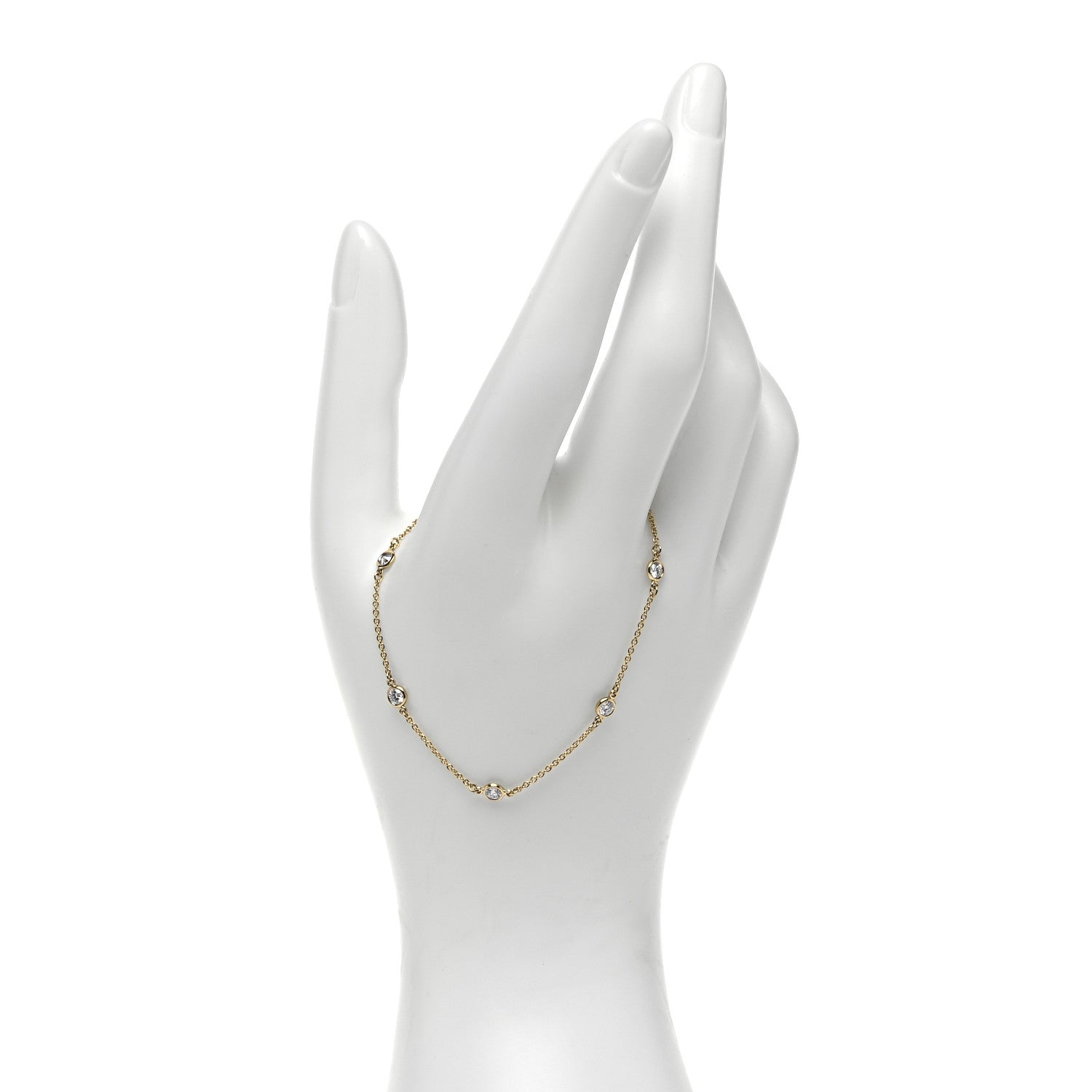 Tiffany 18K Yellow Gold Diamond .30ctw Elsa Peretti Diamonds by the Yard Station Bracelet 2 of 6