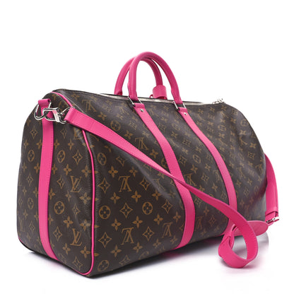 Louis Vuitton Monogram Macassar Keepall Bandouliere 50 Fuchsia 2 of 10