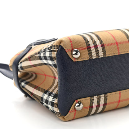 Burberry Goatskin Vintage Check Baby Banner Tote Regency Blue 8 of 9