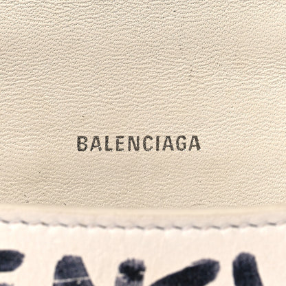 Balenciaga Smooth Calfskin Graffiti Hourglass Top Handle Bag XS White Black 14 of 15