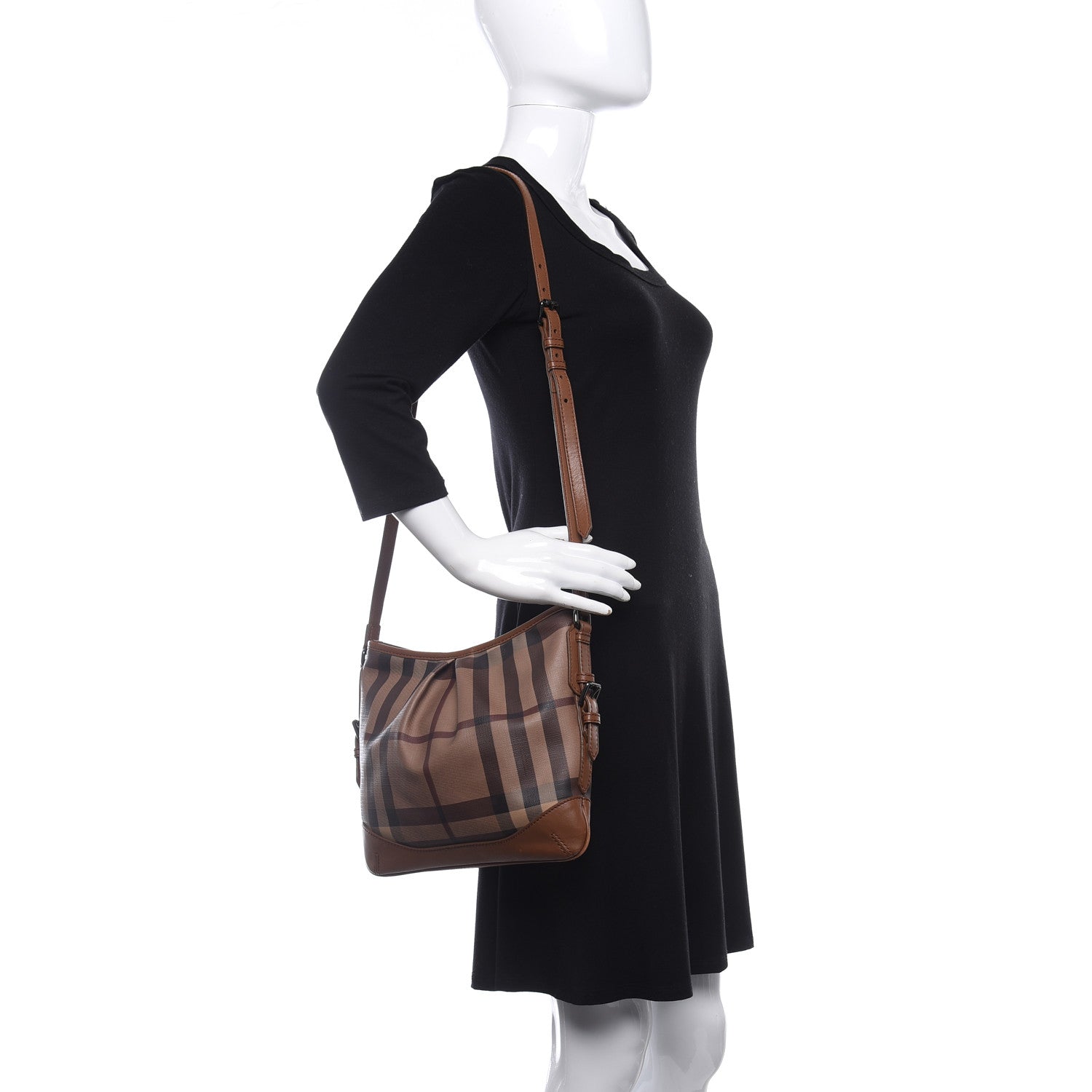 Burberry Smoked Check Hartham Shoulder Bag Brown 2 of 9
