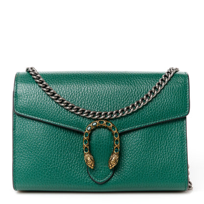 Gucci Calfskin Mini Dionysus Chain Wallet Emerald 1 of 11