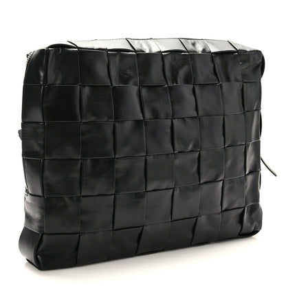 Bottega Veneta Paper Calfskin Maxi Intreccio Large Document Zipped Case Black 4 of 9