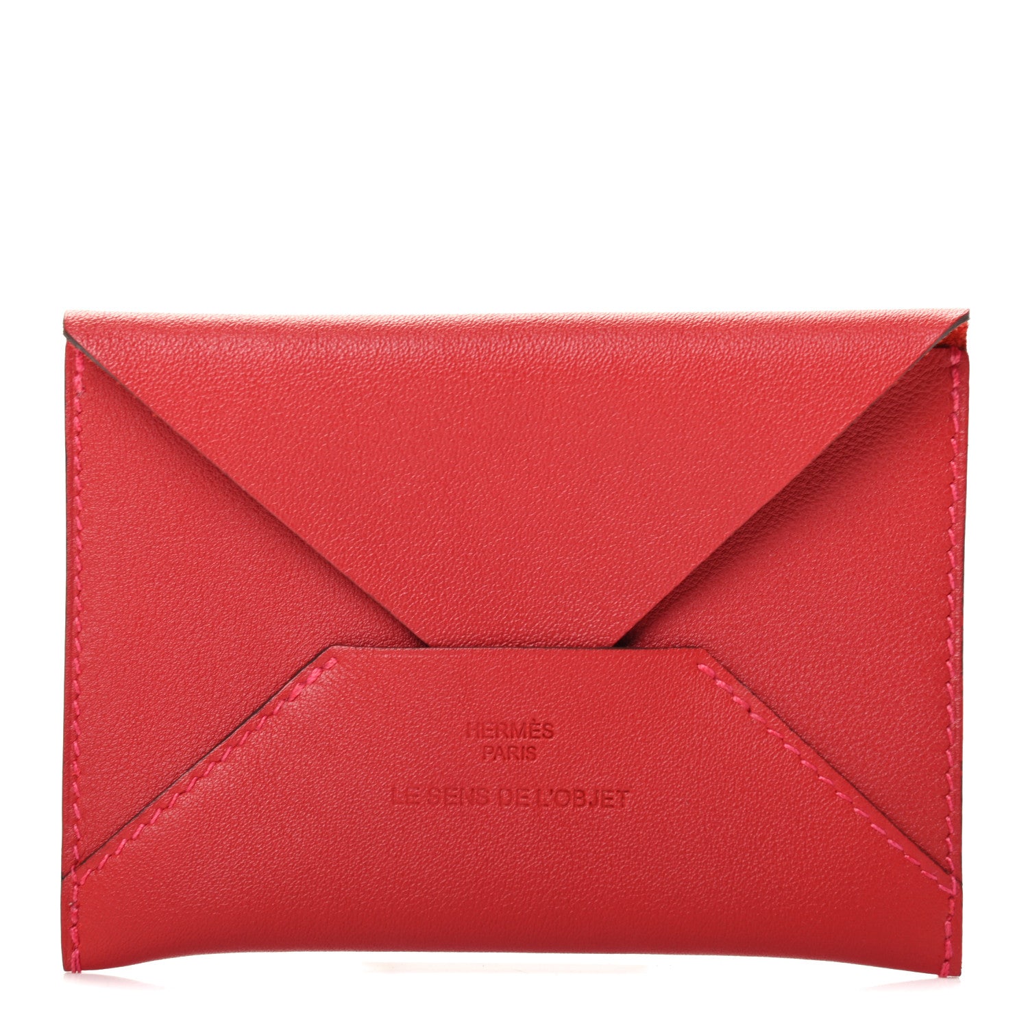 Hermes Swift Le Sens De L'Objet Envelope Card Case Vermillion 1 of 4